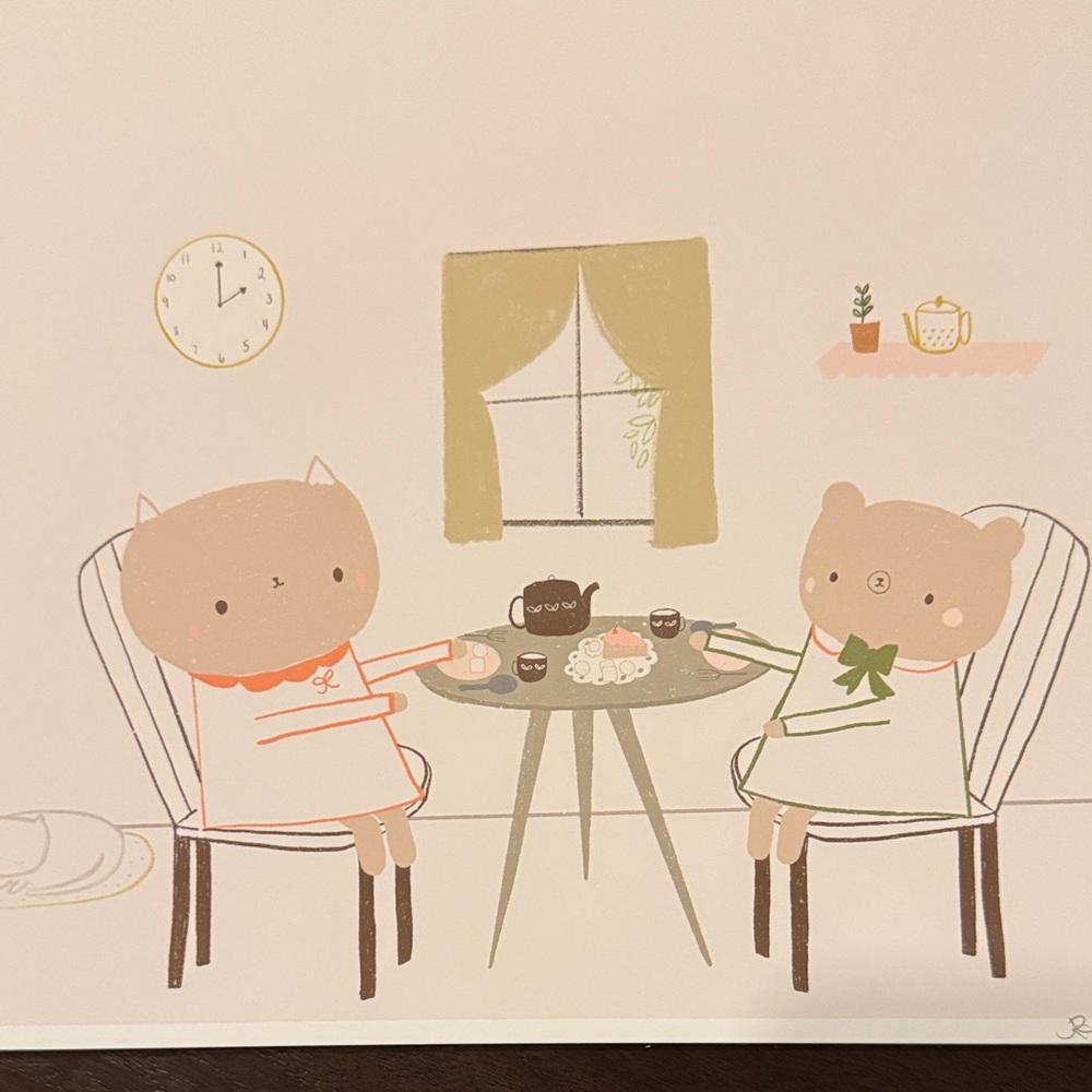 Cute Animal Tea Party Art Print